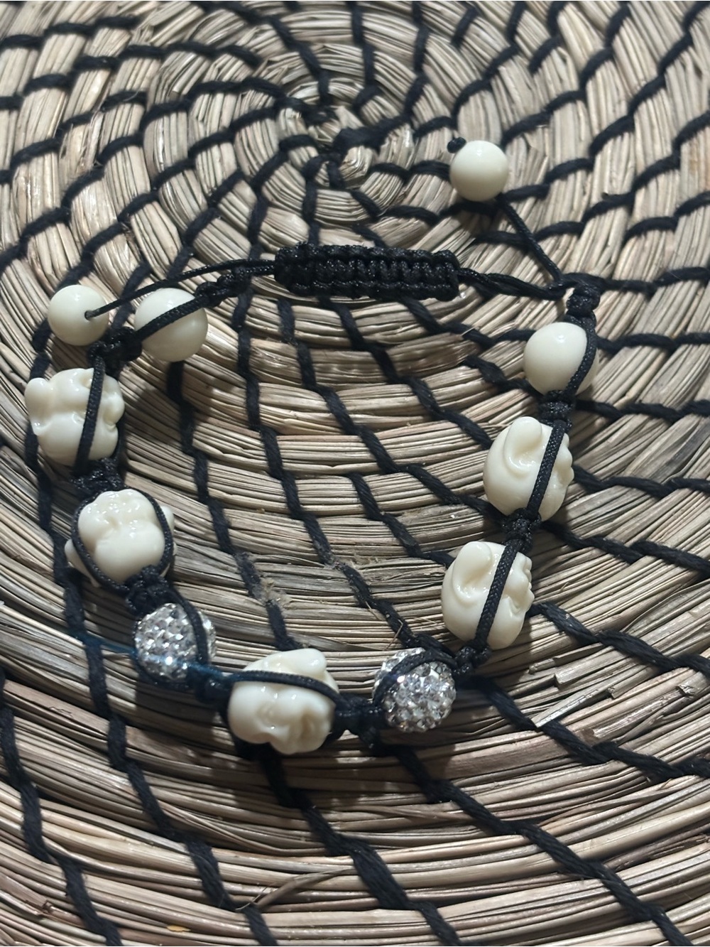 Handcrafted White Bead Macrame Bracelet - Women Jewelry